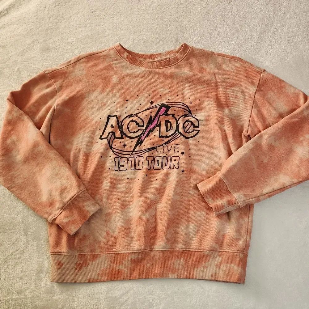 AC/DC Youth Tie Dye Sweatshirt With Graphics Size XL